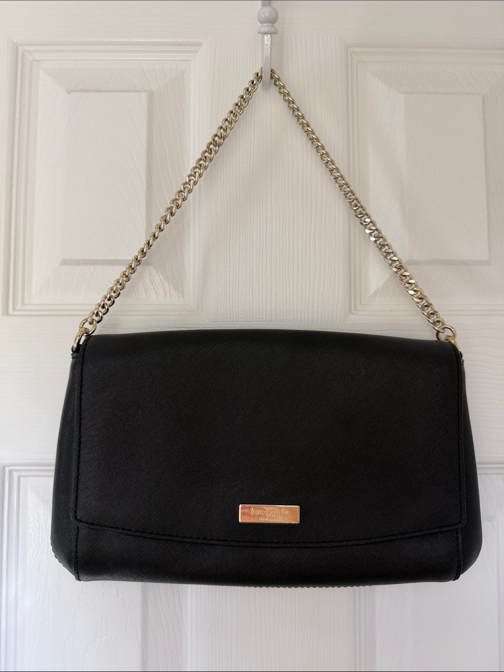 kate spade Black Shoulder Bag or Clutch with Metallic Chain